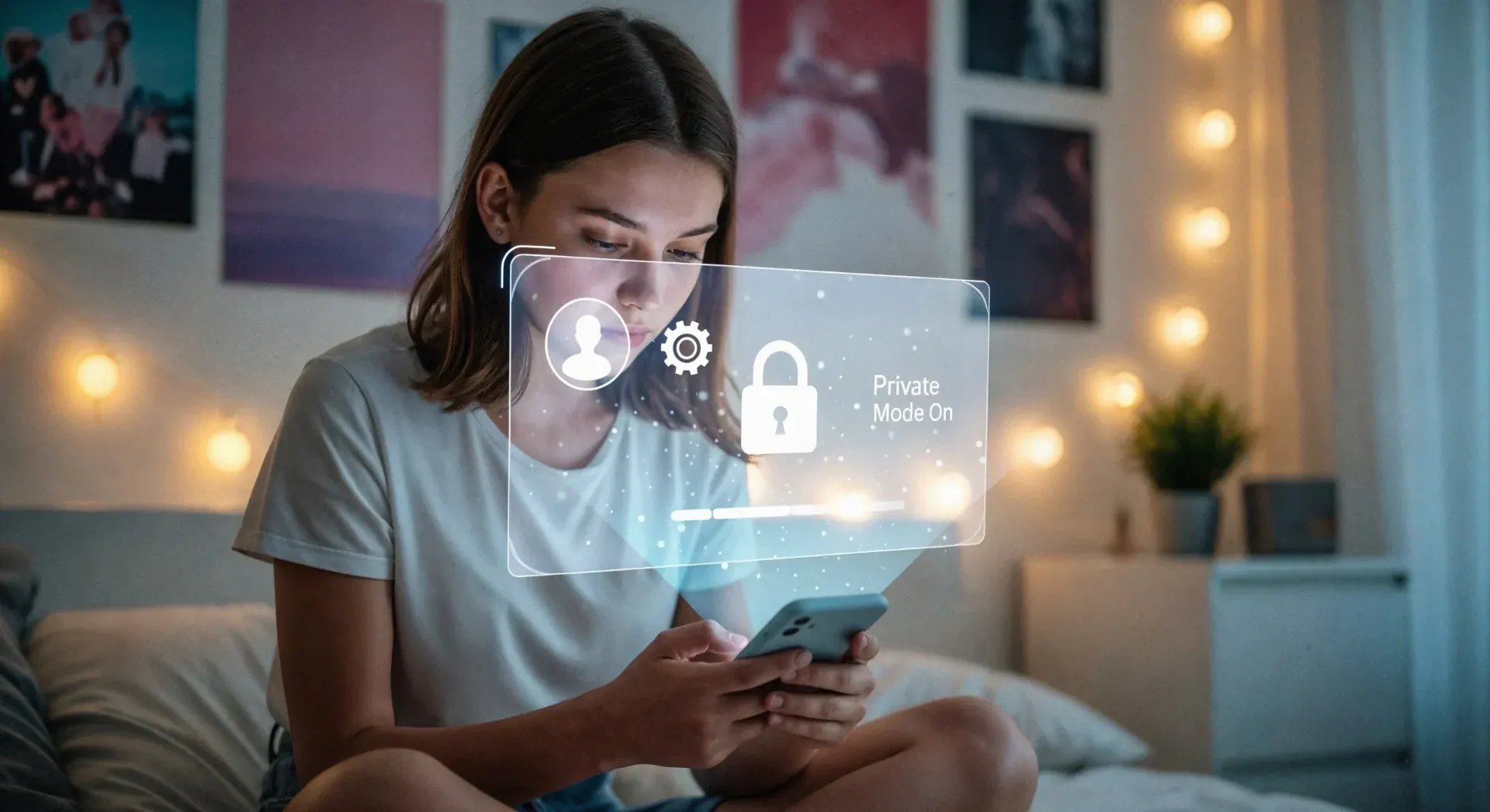 Smartphone con modo privado activado